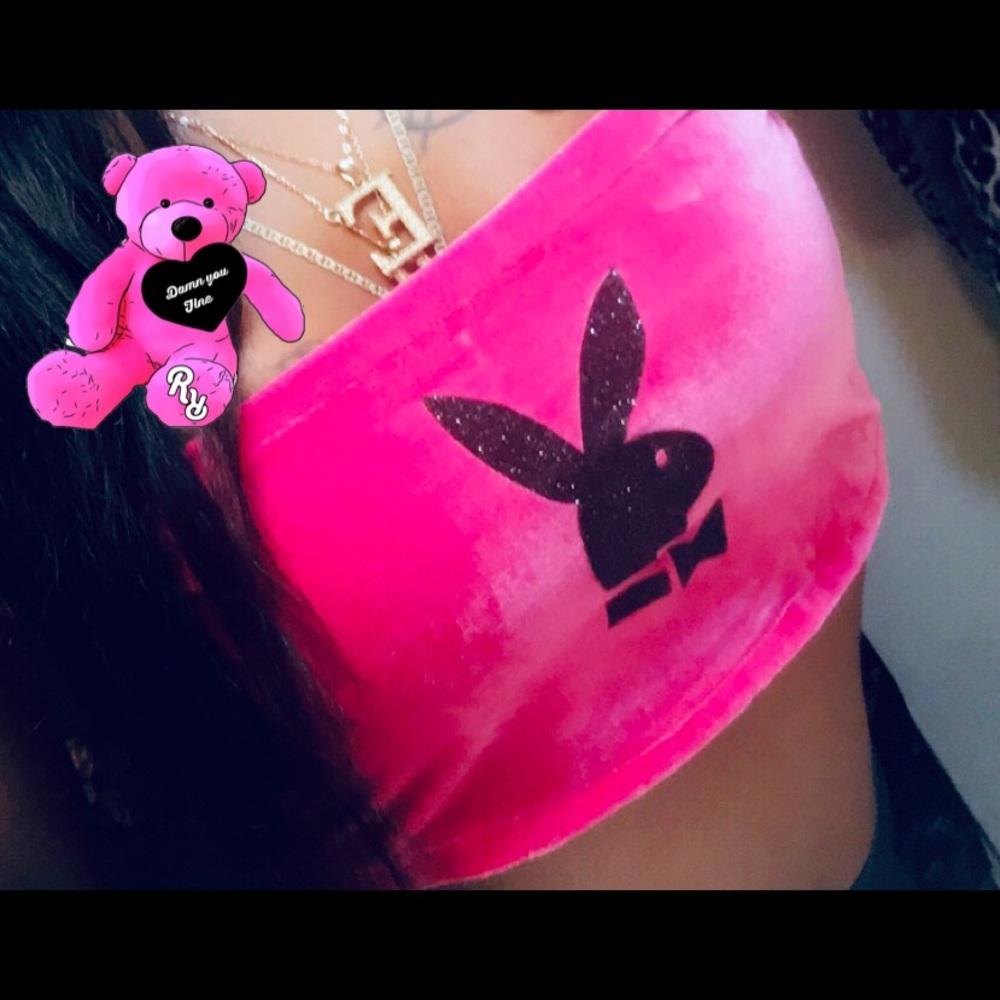 Pink playboy bunny tube top. RESTOCKING